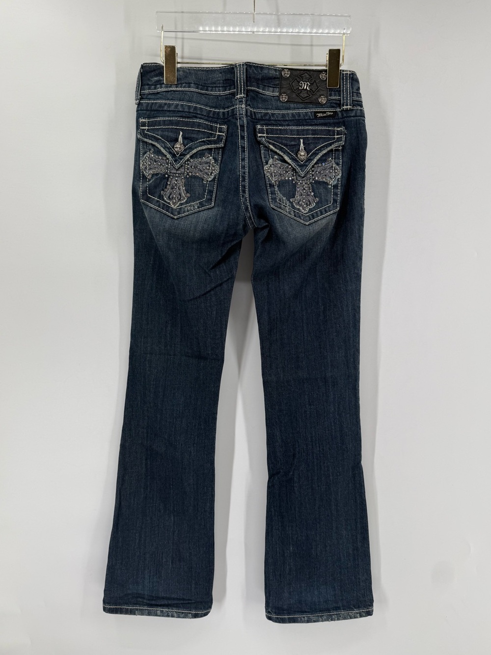 Miss me boot cut jeans with embellished pockets size 28
